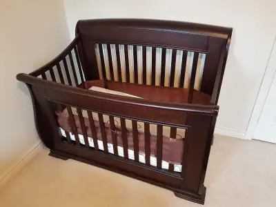 Sleigh-style crib, View more