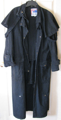 Western Koolah Duster Coat Unisex XS Canada Made Washable Black