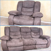 MICROFIBER RECLINER SOFA + CHAIR FOR $400! DELIVERY AVAILABLE!
