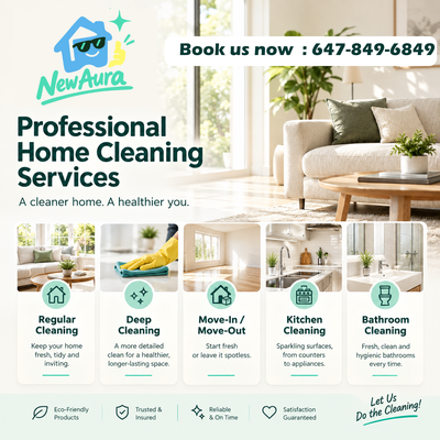 ✨ Professional home cleaning across the GTA Residential · Deep cleans · Move-in/out 25% OFF your fir...