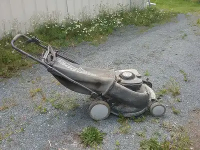 Misc grass tools, including older lawnmower