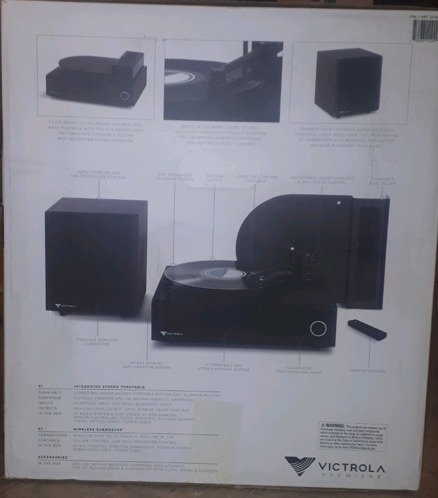 New Victrola V1 Integrated turntable system w/ sub & bluetooth Stereo