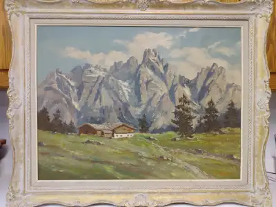 Gorgeous antique listed Austrian artist  M. Strasky oil painting, View more