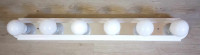 Wall Mounted 6 Lights Vanity Fixture - White with Silver Accent