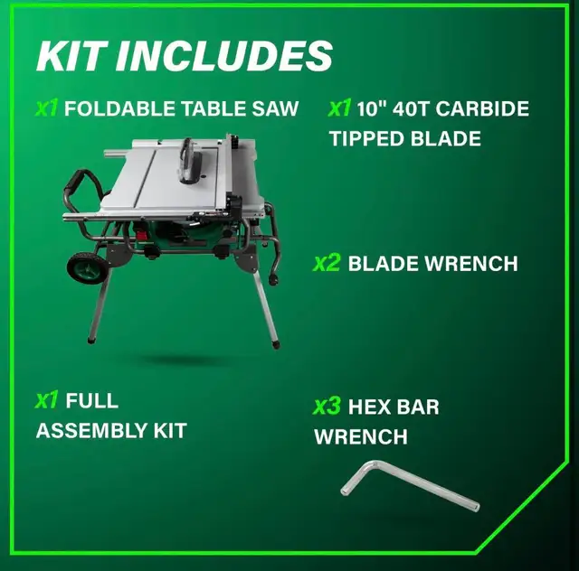 Metabo HPT Table Saw, 10” Carbide Tipped Blade, 35” Rip Capacity in Power Tools in Markham / York Region - Image 5