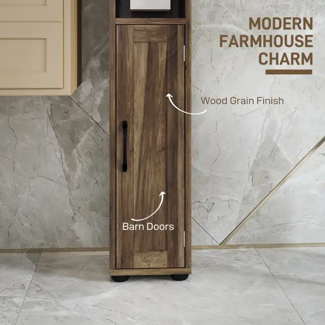 Narrow Bathroom Cabinet, Tall Bathroom Storage Cabinet with Barn in Bookcases & Shelving Units in Markham / York Region - Image 7