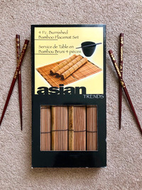 Bamboo Placemats (4) + Chopsticks (2 sets)