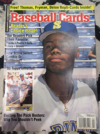 Baseball Cards Magazine 1992 Ken Griffey Jr uncut card sheet