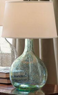 Eva handblown glass table lamps in Jade color - 2 available