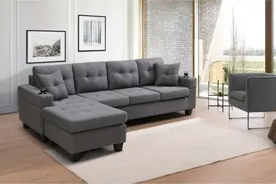 LoungeLuxury Indulge in Opulent Comfort 4 seater sectional sofa, View more