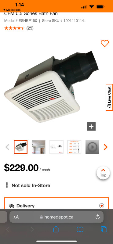 NEW Cyclone ESCBP150 bathroom fan in Indoor Lighting & Fans in Oakville / Halton Region