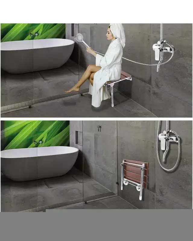 Folding Shower Seat Wall Mounted Chair Stool in Bathwares in Oakville / Halton Region - Image 4