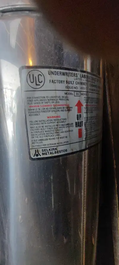 1 - double walled chimney pipe 2 - double walled 45 degree pipe 1 - hanger 4 - clamps These are for...
