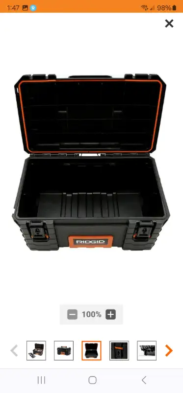 RIDGID Packout 22" Medium Parts Organizer Pro Waterproof ToteNew, View more