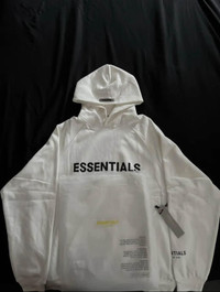  White essential hoodie 