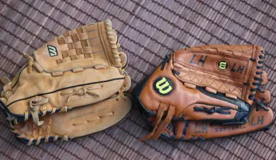 2 leather gloves baseball softball Adults size 13 inch Mizuno F, View more
