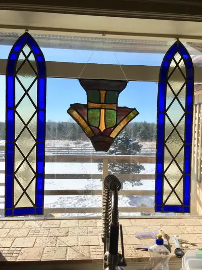 Antique Stained Glass Set from Church - make an offer, View more