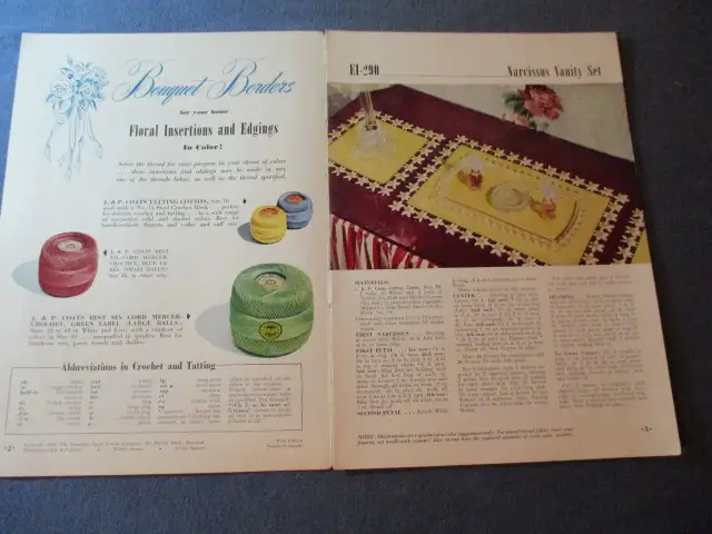 FLORAL INSERTIONS & FLORAL EDGINGS-CLARK'S ANCHOR-1940'S-VINTAGE in Arts & Collectibles in Laval / North Shore - Image 3