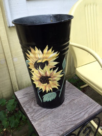 Large Sap Bucket - 15 1/2 inch - Hand Painted with Sunflowers