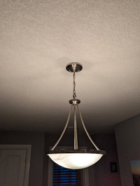 Pewter Pendent Chandelier with Marbled Glass