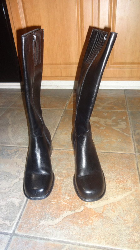 New Black Leather Boots Feet First High Boots Woman Size 8 $200 in Women's - Shoes in Ottawa - Image 2