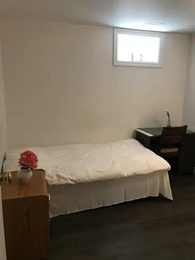Basement private room, shared washroom with one person, shared kitchen. $750 / month 1 minute away f...