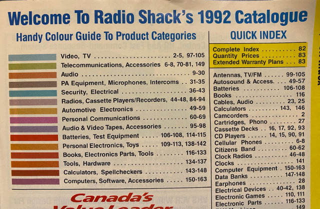 "Vintage" Canadian Radio Shack Catalogue (1992) dans Art et objets de collection  à Ville de Montréal - Image 2