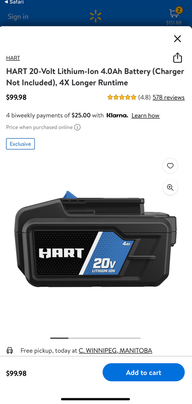 Hart 20 volt lithium ion  in Hardware, Nails & Screws in Winnipeg - Image 4