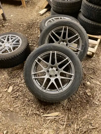 18” Winter Wheels & Tires – 5×114.3 Set of 4 Klassen Motorsport alloy rims with winter tires mounted...