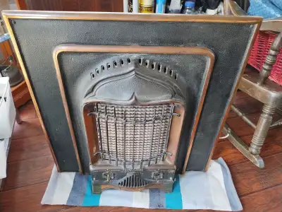 Being sold AS IS not sure if it works needs electrical switch components. Cast with ferrous material...