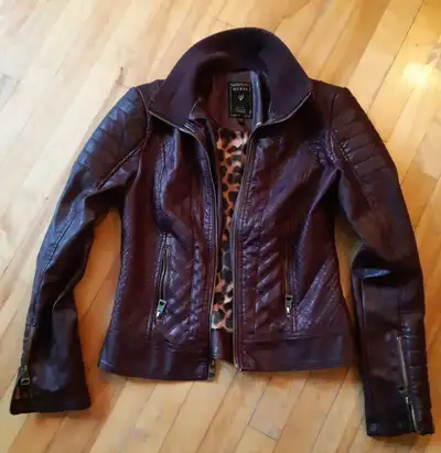 Guess faux leather jacket Size small, View more