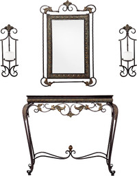 Accent Table, Mirror, Candle holder