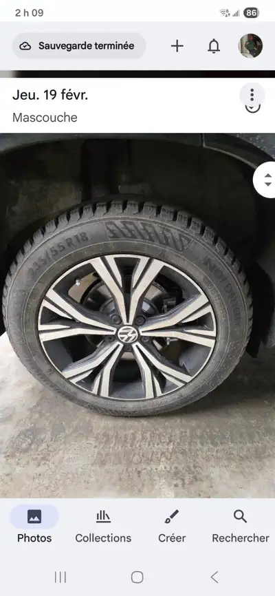 pneu d'hiver P235-55-R 18 nokian nordman sur jante d'origine volkswagen 1 mois et demi d'usure valeu...