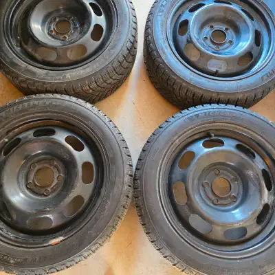 selling four 17 inch Michelin winter tires with steel rims for $900. 90% of tread left. tires have n...