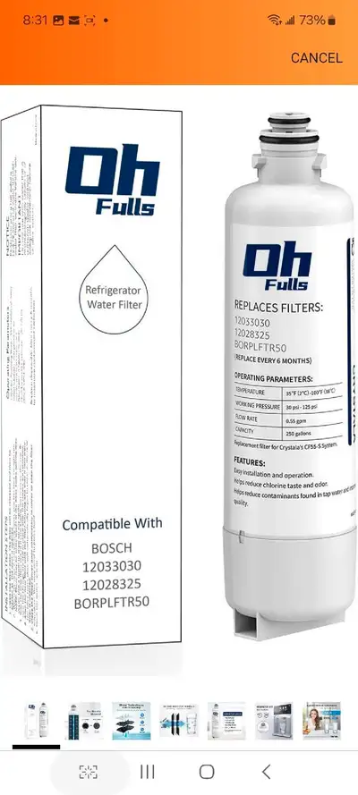 OHFULLS Filters BORPLFTR50 Replacement for Bosch Ultra Clarity P, View more
