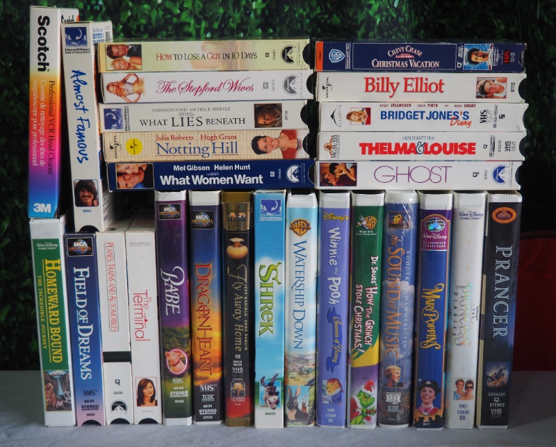 26 VHS Movies, Head Cleaner + FREE VHS Player CDs, DVDs & Bluray