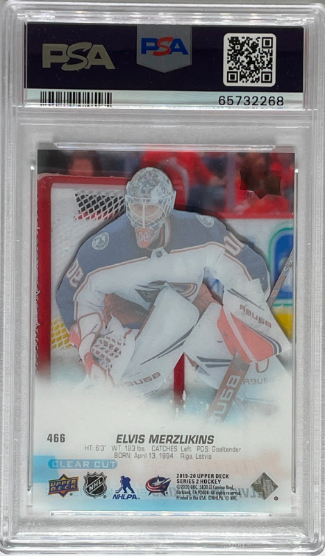 2019-20 UD ELVIS MERZLIKINS RC YOUNG GUNS CLEAR CUT PSA 8 in Arts & Collectibles in Strathcona County - Image 2