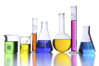 Flasks, graduated cylinders, beakers, chemistry laboratory glass