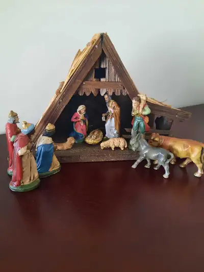 Nativity Set with Figures, Animals and Manger, View more