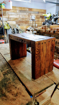 Reclaimed wood benches 3 inch thick timber frames