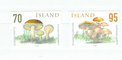 ISLAND. SET de 2 timbres  CHAMPIGNONS / MUSHROOMS., View more