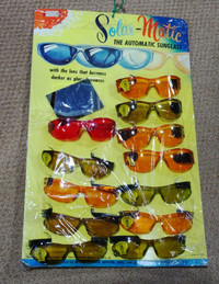 1960 ADVERTISING sunglass STORE DISPLAY EASEL BOARD retro 12pair