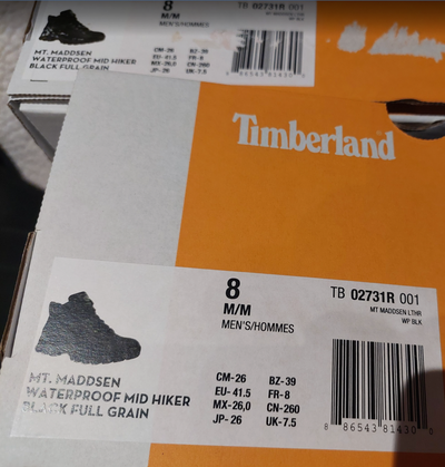 TWO pair of Timberland Hiking Boots Mt. Maddsen Size 8, View more