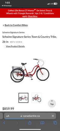 Schwinn tricycle 26”