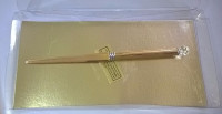Brand New Gold Plated on Solid Brass Crystal Ball Letter Opener