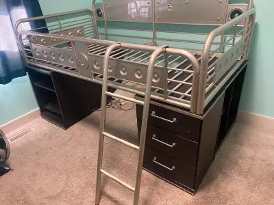 Twin loft bed and dresser set, View more