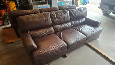 Natuzzi Leather Couch..... FREE Delivery with in Calgary, View more