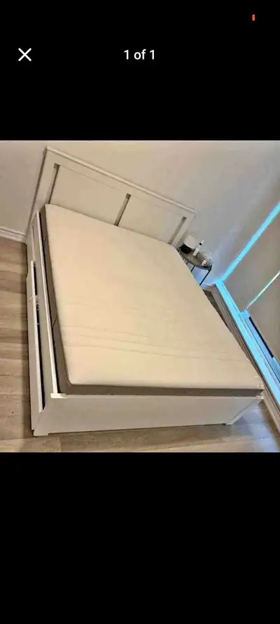 Ikea Queen bed frame with include mattress for sale, View more
