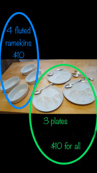 porcelain plates &amp; baking ramekins : )(Centertown Ottawa)