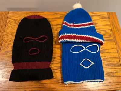 Stay Warm this Winter! Offering 2 balaclavas for sale. Clean. Rarely worn. Non smoking home. $5 take...